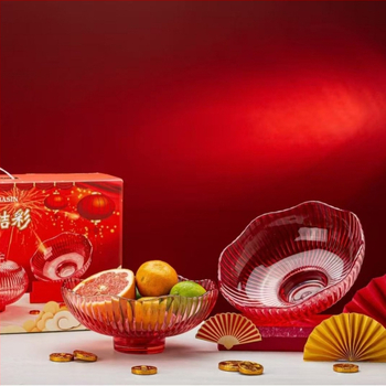 Стъклена плодова чиния Qihang, пускане на пазара през 2025 г., 12 комплекта в кашон.