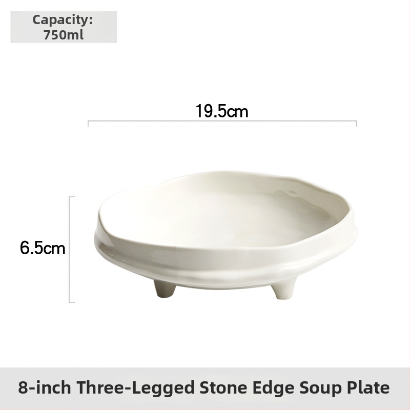 Farfurie ceramică pentru feluri reci, stil japonez cu bază înaltă, pentru uz hotelier și restaurant (Origine: Dehua; Material: ceramică; Stil: Light Luxury; Personalizare: Da)