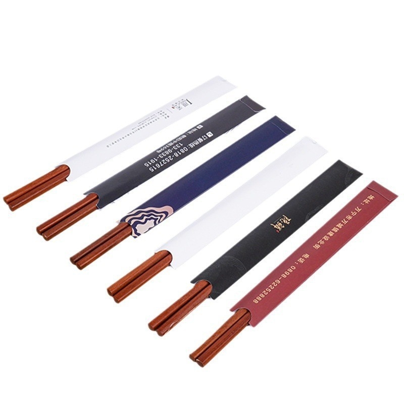 Еднократен комплект клечки за хранене в хартиена опаковка с медно-ламинована хартия – хартиени клечки, печат на лого, персонализирана обработка, биоразградими