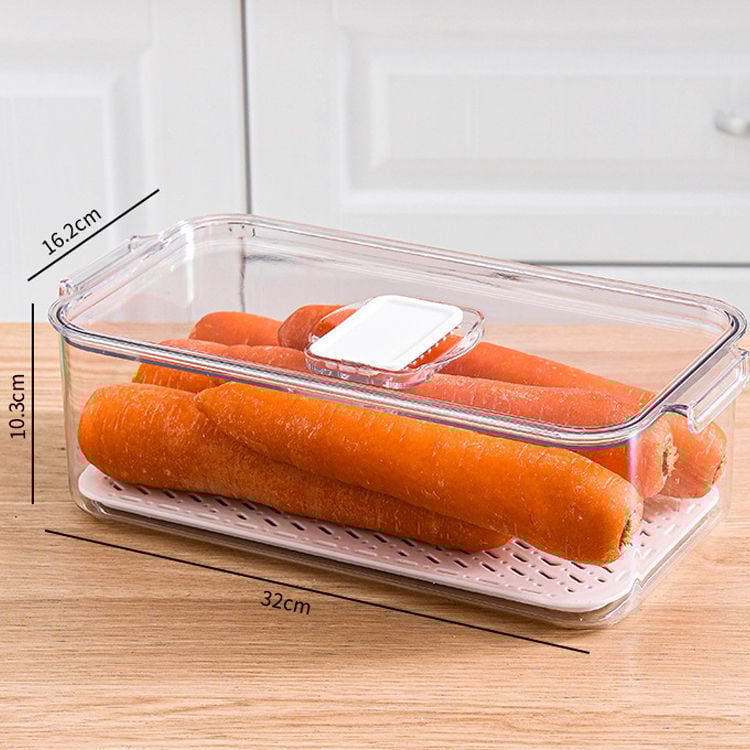 Хладилна кутия за съхранение, прозрачна, модулна, правоъгълна, пластмасова, запазване на свежестта