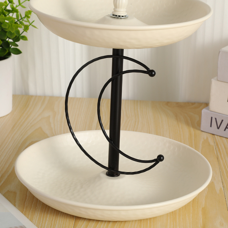 Dvostruka posuda za voće od željeza, lagani luksuzni stil, retro dizajn, uniformni dizajn