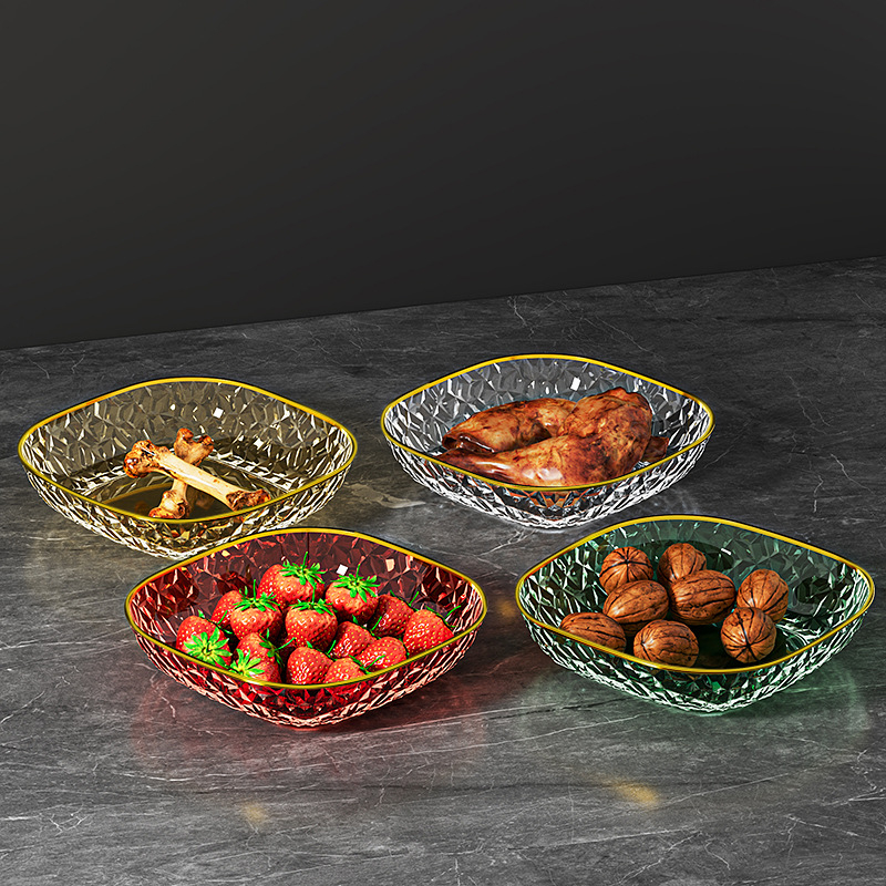 PET квадратна чиния, хранителен клас, микровълнова безопасна, повърхност с позлатено печатване