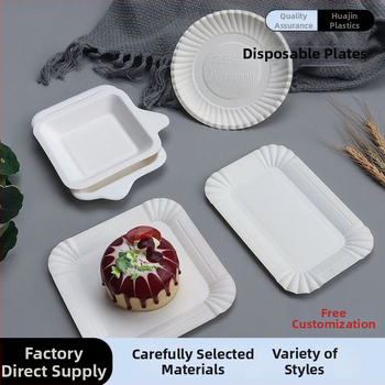 Jednorazový papierový tanier na tortu, kruhový, biologicky odbúrateľný, hrúbka 100, tlač loga k dispozícii