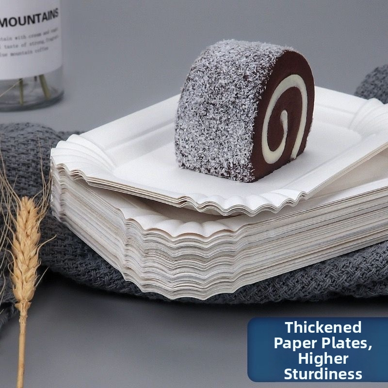 Jednorazový papierový tanier na tortu, kruhový, biologicky odbúrateľný, hrúbka 100, tlač loga k dispozícii