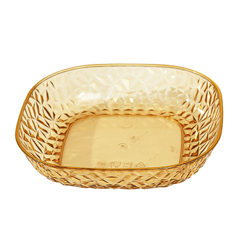 Хранително-качествена квадратна пластмасова чиния за костни отпадъци, лек луксозен стил, повърхност с електроплакиране