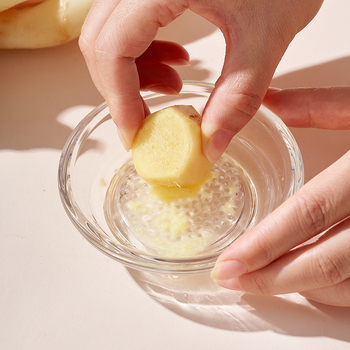 Стъклен комплект за подправки за мелене на чесън и джинджифил, кръгла форма, модерен минималистичен стил, снежна глазура