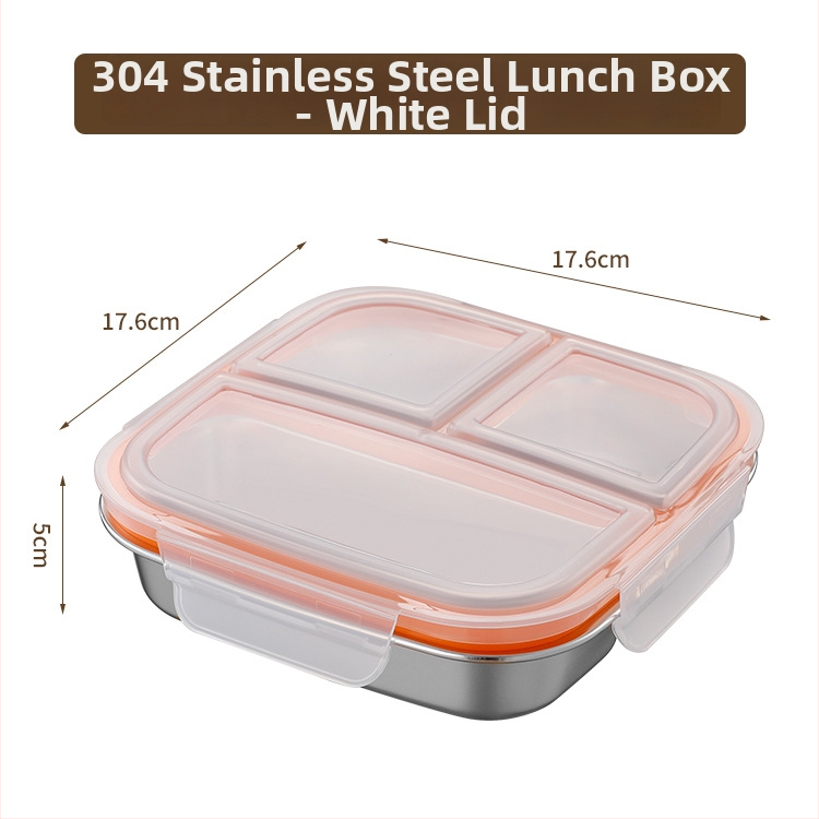 Kutija za hranu od nehrđajućeg čelika 304, četvrtasta, 501-800 ml, otporna na miris