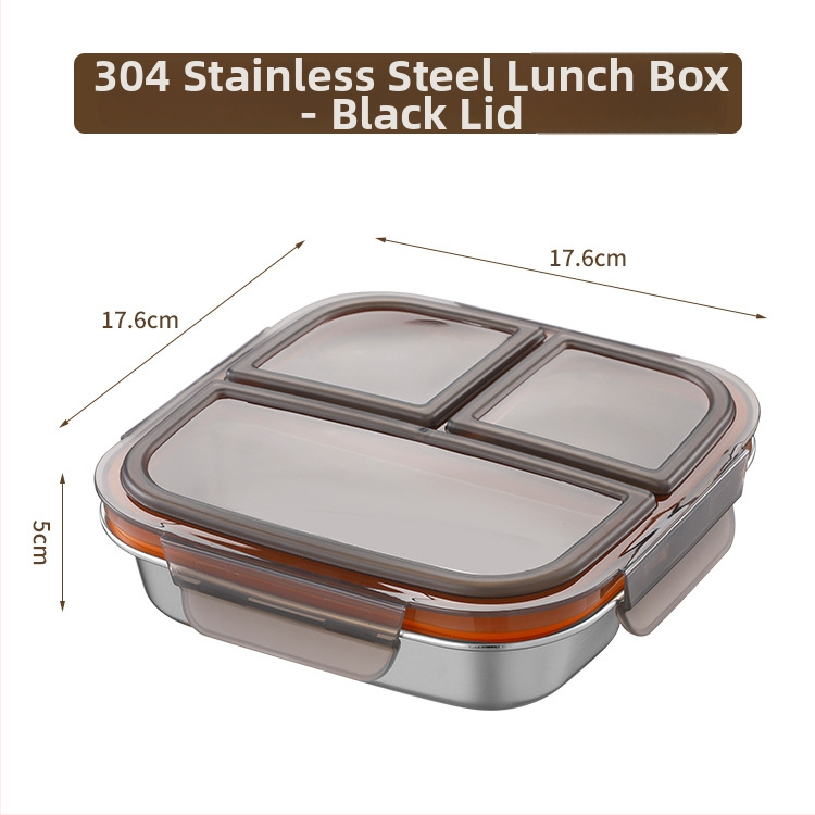 Kutija za hranu od nehrđajućeg čelika 304, četvrtasta, 501-800 ml, otporna na miris