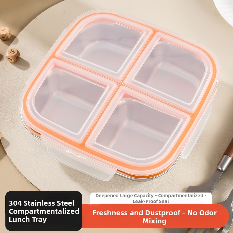 Kutija za hranu od nehrđajućeg čelika 304, četvrtasta, 501-800 ml, otporna na miris