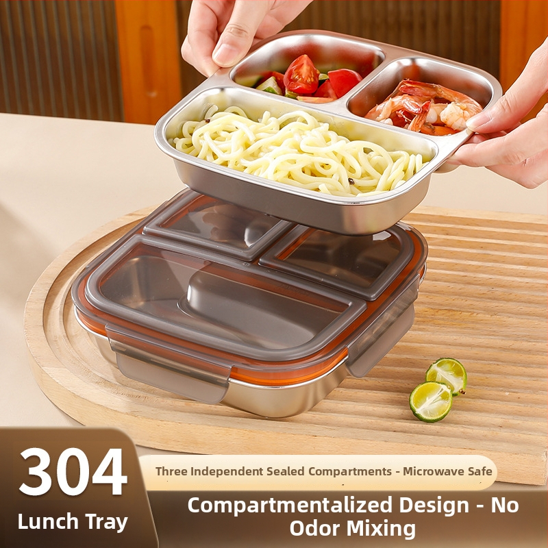 Kutija za hranu od nehrđajućeg čelika 304, četvrtasta, 501-800 ml, otporna na miris