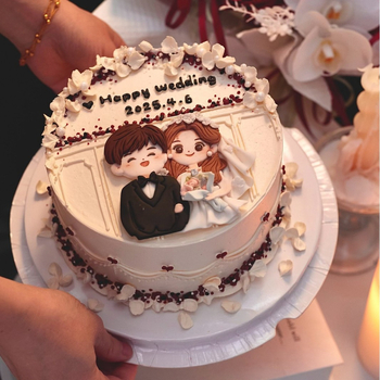 Kalup za fondant za obiteljski portret: dječak i djevojčica, crtani likovi s ručno oslikanim kosama, plastični kalup