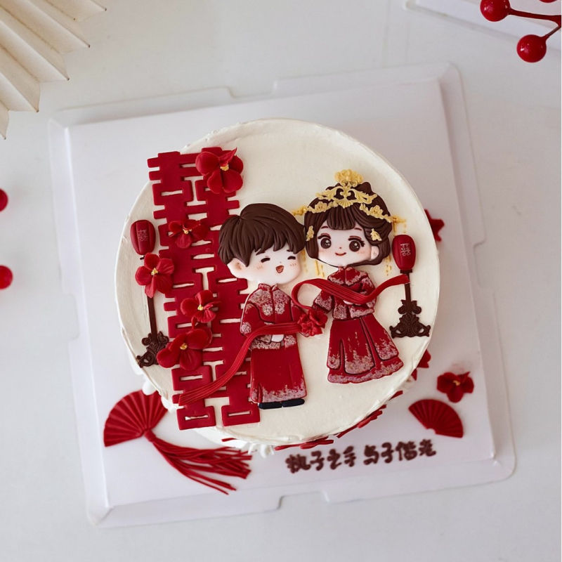 Kalup za fondant za obiteljski portret: dječak i djevojčica, crtani likovi s ručno oslikanim kosama, plastični kalup