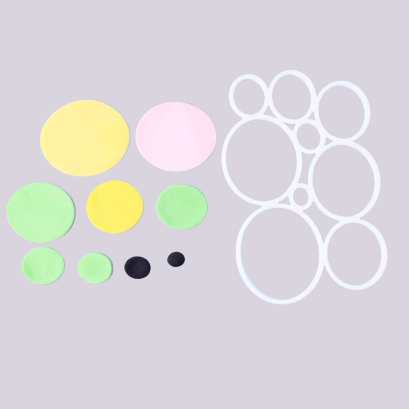 Kalup za fondant za obiteljski portret: dječak i djevojčica, crtani likovi s ručno oslikanim kosama, plastični kalup