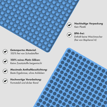 Silikonska hemisferična kalupa za kekse s 468 udubljenja za pseće poslastice