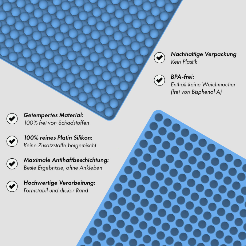 Silikonska hemisferična kalupa za kekse s 468 udubljenja za pseće poslastice