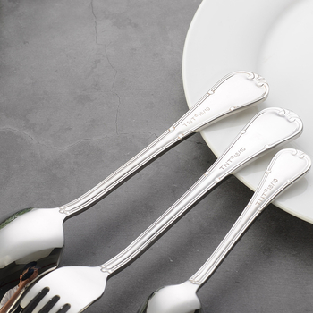 3-dijelni set noža za steak, vilice i žlice od nehrđajućeg čelika 304 – TNT, kreativni uzorak, vrhunsko stolno posuđe