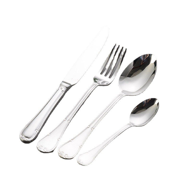 3-dijelni set noža za steak, vilice i žlice od nehrđajućeg čelika 304 – TNT, kreativni uzorak, vrhunsko stolno posuđe