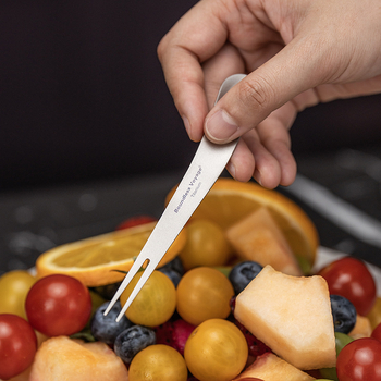 5-dijelni titanski set pribora: vilica za voće, vilica za desert, vilica za tortu, žlica za jogurt — moderan minimalistički dizajn, ogledni završetak, mogućnost prilagodbe