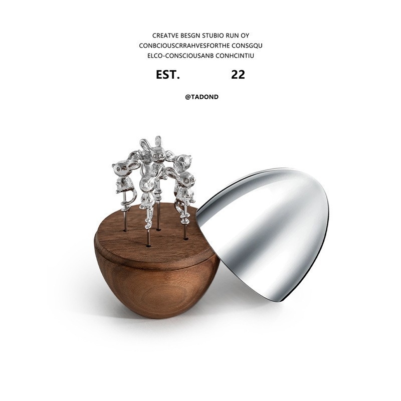 Vilica za voće od nehrđajućeg čelika, nordijski stil, jajoliki oblik s motivom Mickeyja, crtić dizajn, moguć prilagođeni logotip, idealan poklon za useljenje