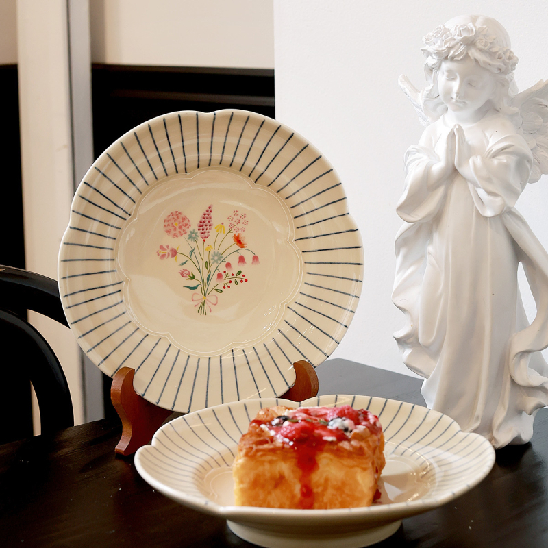 Maple Two keramički japanski retro set posuđa – tanjuri, zdjele za rižu i rezance; cvjetni uzorak; podglazurna boja + dekals visoke temperature; mikrovalna pećnica