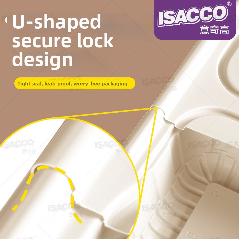 Jednorazový obedový box z kukuričného škrobu s 3/4/5 oddeleniami, biologicky odbúrateľný, možnosť potlače loga