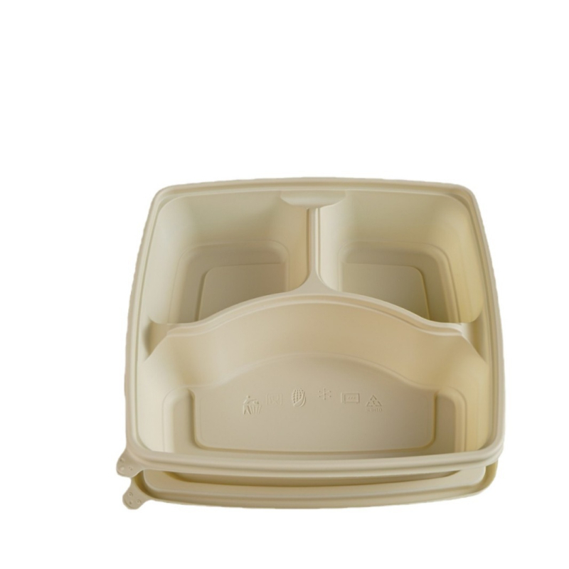 Cutie de prânz din amidon de porumb, de unică folosință, cu 3/4/5 compartimente, biodegradabilă, imprimare logo disponibilă