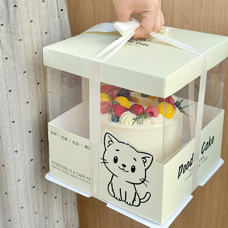 Set tacâmuri și farfurioare pentru tort, de unică folosință - plastic pătrat, servește 5 sau 10 porții, personalizare disponibilă (Plastic; Pătrat; Servește 5/10 porții; De unică folosință; Personalizare disponibilă)