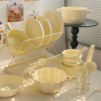 Set keramičkog posuđa od bone china — moderan minimalistički stil, mikrovalna pogodna, s tiskanim logom, brend Chuang Jian