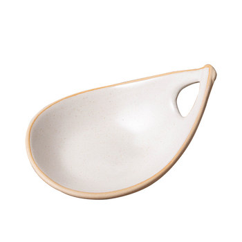 Ретро керамична чинийка за дип със една дръжка, неравна форма, микровълнова безопасна, възможност за печат на лого