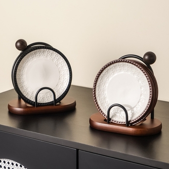 Keramički bone dish set s držačem za pohranu, okruglog oblika, pogodan za mikrovalnu, karikaturni uzorak, jednostavan modern stil