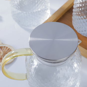 Jiguang σετ κρύου νερού από βορosilikτικό γυαλί με υφή σφυριού, ανθεκτικό σε έκρηξη, μεγάλος όγκος – τσαγιέρα και φλυτζάνια