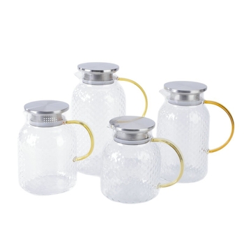 Jiguang σετ κρύου νερού από βορosilikτικό γυαλί με υφή σφυριού, ανθεκτικό σε έκρηξη, μεγάλος όγκος – τσαγιέρα και φλυτζάνια