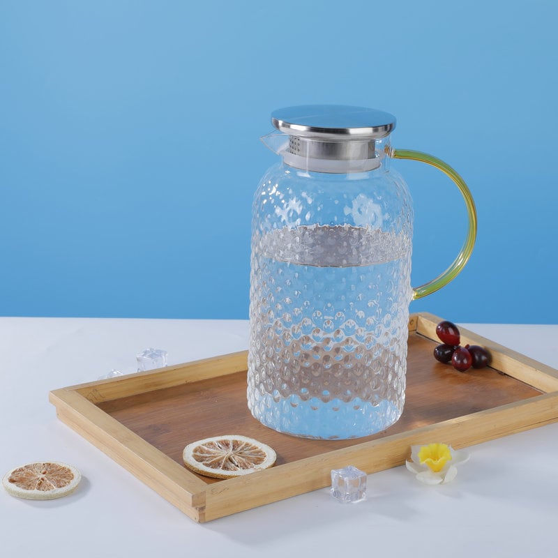 Jiguang σετ κρύου νερού από βορosilikτικό γυαλί με υφή σφυριού, ανθεκτικό σε έκρηξη, μεγάλος όγκος – τσαγιέρα και φλυτζάνια