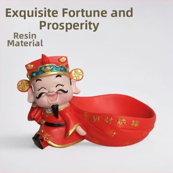 Смолна декоративна плодова чиния с мотив Богатство за домашен и офис десктоп, в стил Нов китайски стил