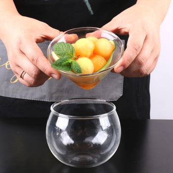 Staklena zdjela otporna na toplinu za zapadnu kuhinju, kreativni dizajn, nepravilnog oblika, posuđe za posluživanje, promjer 10–10.9 cm