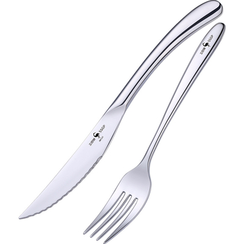 Sansigang Kitchenware – 3-komadni set nož, vilica i žlica, od 316 inox čelika, debeli dizajn, polirani završetak