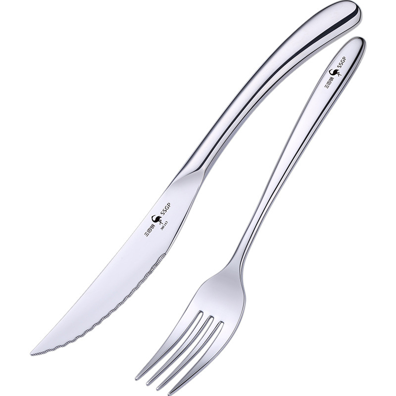 Sansigang Kitchenware – 3-komadni set nož, vilica i žlica, od 316 inox čelika, debeli dizajn, polirani završetak