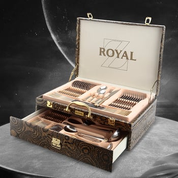 Nyugati evőeszköz készlet rozsdamentes acélból, 72 darab, tükörfényezés, 201 rozsdamentes acél, könnyű luxus retro stílus, ajándékdoboz