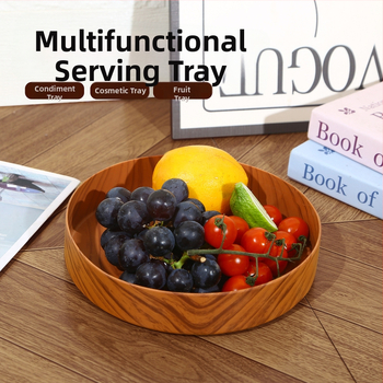 Пластмасова плодова чиния, кръгла форма, модерен минималистичен стил, шарка на ивици