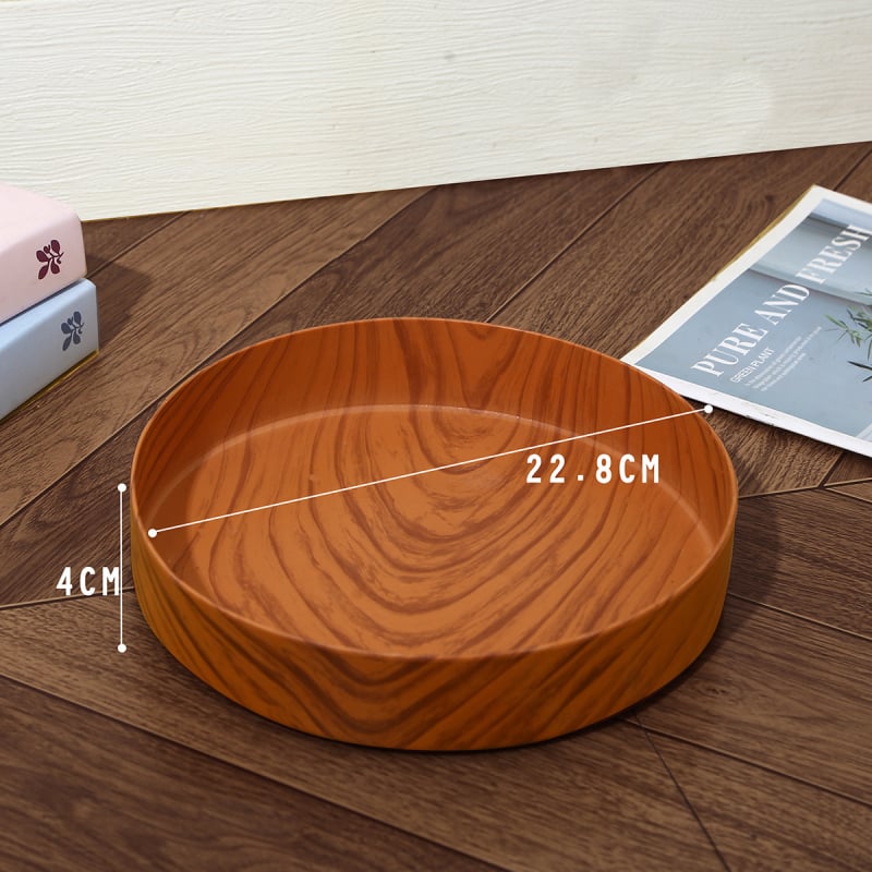 Пластмасова плодова чиния, кръгла форма, модерен минималистичен стил, шарка на ивици