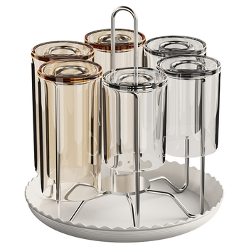 Държач за чаши от 304 неръждаема стомана — настолен държач за чаши, държач за чайни чаши и винени чаши, модерен минималистичен стил