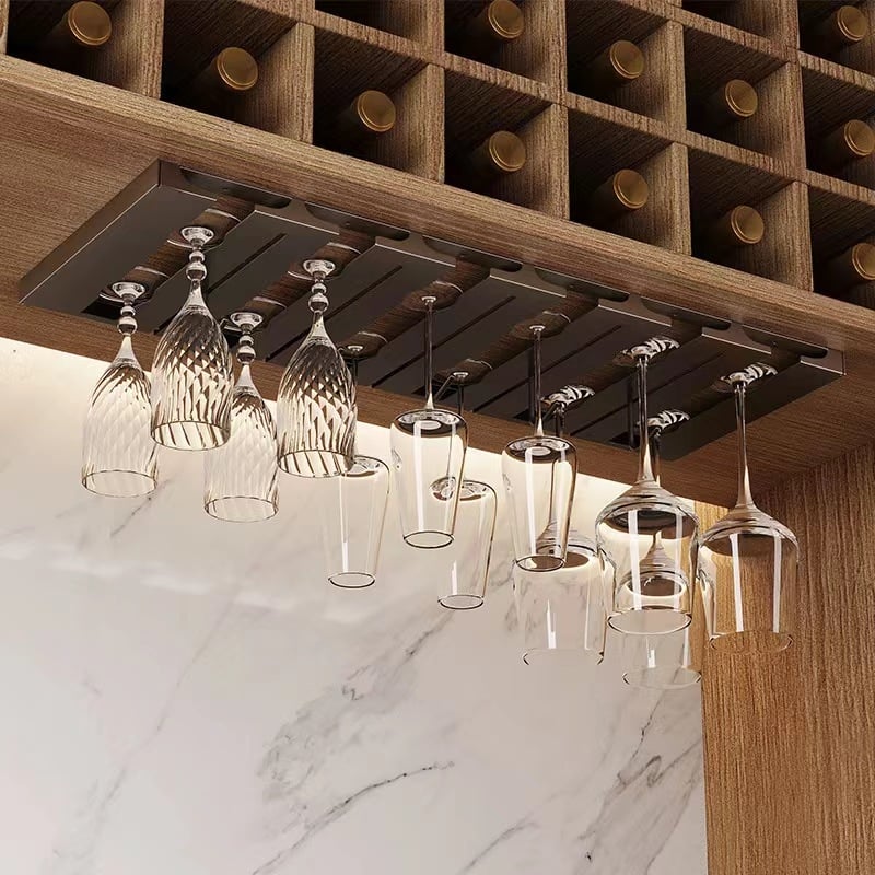 Κρεμαστή ράγα για ποτήρια κρασιού — μοντέρνος μινιμαλιστικός σχεδιασμός, αποθήκευση ποτηριών, ανάρτηση στον τοίχο