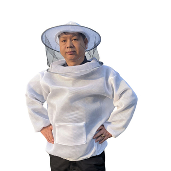 Prozračan pčelarski kombinezon od pamuka, podijeljenog tipa, zaštita od uboda, s mrežastom kapom