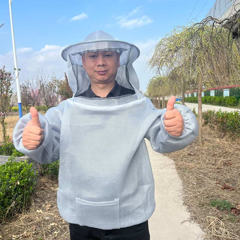 Prozračan pčelarski kombinezon od pamuka, podijeljenog tipa, zaštita od uboda, s mrežastom kapom