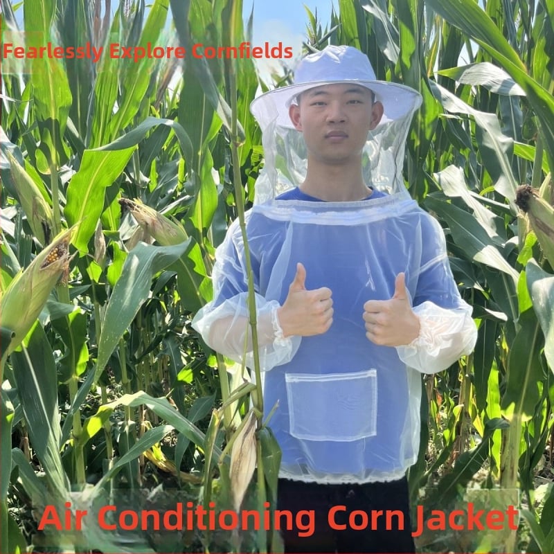 Dýchajúci bavlnený oblek pre včelárov, rozdelený typ, ochrana proti bodnutiu, s sieťovou kapucou