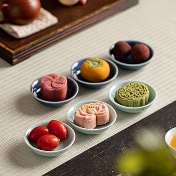 Малка керамична чиния, кръгла форма, микровълнова безопасна, печат на лого, персонализиране налично