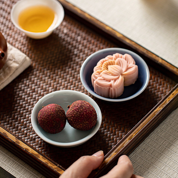 Малка керамична чиния, кръгла форма, микровълнова безопасна, печат на лого, персонализиране налично