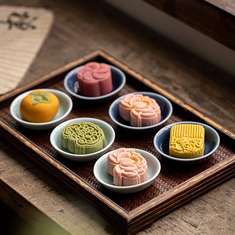 Малка керамична чиния, кръгла форма, микровълнова безопасна, печат на лого, персонализиране налично