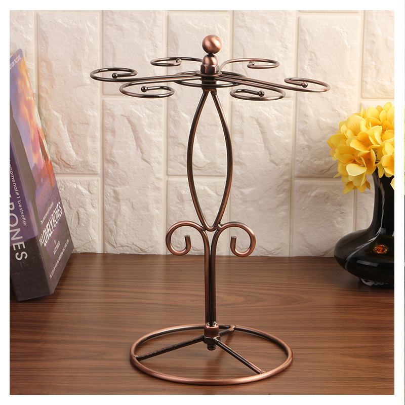 Стойка за чаши за вино със S-образна форма от метална тел – окачваща, прост стил