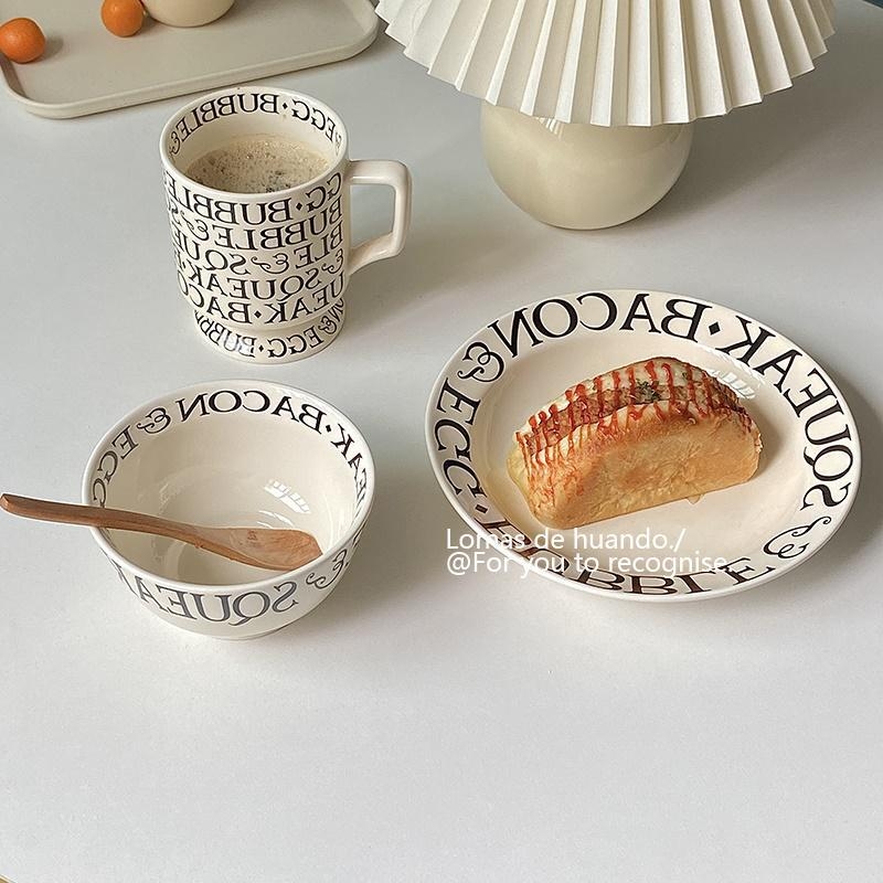 Francuski stil porcelanske posude za jednu osobu: zdjela za tjesteninu i tanjur za salatu, oblik kvartet